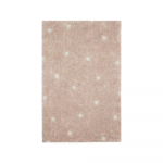 Heleroosa pestav k&auml;sitsi kootud puuvillane laste vaip 100x150 cm Mini Dot Rose - Lorena Canals