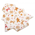 Valge serveermistaldrik klaasist j&otilde;ulumustriga Gingerbread &ndash; Dakls