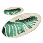 Rohelised-beežid vannitoamatid 2tk komplektis 60x100 cm Floret - Foutastic