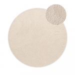 K&auml;sitsi kootud &uuml;mmargune villane vaip &oslash; 150 cm Eleni Natural White - Hanse Home