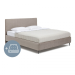 Taupe polsterdatud kaheinimesevoodi koos madratsi ja voodip&otilde;hjaga 160x200 cm Noira Slim - Bonami Selection