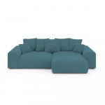 T&uuml;rkiissinine velvetist panipaigaga nurgadiivanvoodi Luma - Ropez