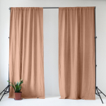 Roosa/pruun linane kardin 140x330 cm Cafe Creme - Linen Tales