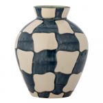 Sinisest/kreem k&auml;sitsi maalitud klaasist vaas (k&otilde;rgus 24 cm) Check - Bloomingville