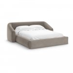 Helepruun polsterdatud kaheinimesevoodi, koos panipaiga ja restiga 200x200 cm Campi &ndash; Cosmopolitan Design