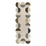 Hallikasbeež k&auml;sitsi kootud villane vaip 80x230 cm Mia Scallop Frame - Flair Rugs