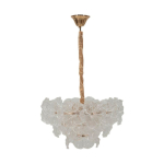 Kuldse v&auml;rvi metallist ripplamp klaasist varjuga, l&auml;bim&otilde;&otilde;duga 47 cm Ibiscus - Mauro Ferretti