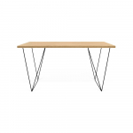 Tammepuidust t&ouml;&ouml;laud mustade jalgadega , 140 x 75 cm Flow - TemaHome