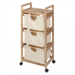 Madal akaatsia t&auml;ispuidust vannitoakapp 44x96 cm Acina - Weenko