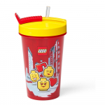 Punane tass kollase kaane ja k&otilde;rrega , 500 ml Iconic - LEGO&reg;