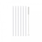 6 valge klaasist joogipillide komplekt, pikkus 20 cm. - Vialli Design