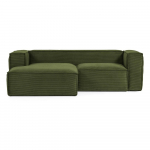 Roheline velvetist nurgadiivan (vasak nurk) Blok &ndash; Kave Home