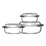 Klaasist k&uuml;psetuskausid, 3 tk 21x24 cm komplektis Ovenlove - Premier Housewares