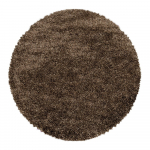 Tumepruun &uuml;mmargune vaip &oslash; 80 cm Fluffy - Ayyildiz Carpets