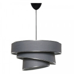 Antratsiitne-h&otilde;bedane rippvalgusti tekstiilist varjuga &oslash; 40 cm Couper - Opviq lights