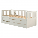 Valge m&auml;nni t&auml;ispuidust v&auml;ljat&otilde;mmatava osaga lastevoodi koos voodip&otilde;hja ja hoiuruumiga 90x200 cm Fritz &ndash; Vipack