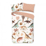 Pruun-beež puuvillane laste voodipesu v&otilde;revoodile 100x135 cm Dino - Good Morning