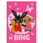 Roosa fliisist laste pleed 100x150 cm Bing Bunny "Butterflies" &ndash; Jerry Fabrics