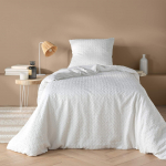 Valge mikrokiust &uuml;heinimese voodipesu 140x200 cm Litea - douceur d'int&eacute;rieur