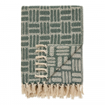 Roheline taaskasutatud puuvillast pleed 130x180 cm Adana &ndash; House Nordic