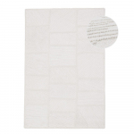 Valge k&auml;sitsi kootud villasegu vaip 200x300 cm Sculptured Blocks - Flair Rugs