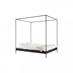Must terasest kaheinimesevoodi ilma peatsita/varikatusega ja liistudest raamiga 200x200 cm Eton - noo.ma