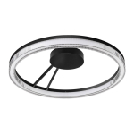 Mattmust alumiiniumist h&auml;mardatav LED-laevalgusti akr&uuml;&uuml;lklaasist varjuga Lonela - Nova Luce