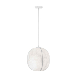 Valge metallist ripplamp tekstiilist varjuga, &oslash; 42 cm Pierida - Nova Luce