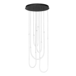 Valge/mattmust terasest h&auml;mardatav LED-rippvalgusti akr&uuml;&uuml;lklaasist varjuga, &oslash; 50 cm Topaz - Nova Luce