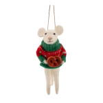Tekstiilist j&otilde;ulukaunistus, 6 cm Mouse with Pretzel &ndash; Sass & Belle
