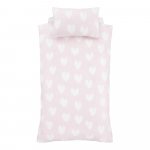 Roosa flanell-laste voodipesu kaheinimesevoodile 200x200 cm Hearts - Catherine Lansfield