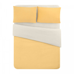 Kollane ja kreemikas puuvillane kahekohaline voodilina/ pikendatud voodilina 200x220 cm - Mila Home