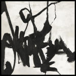 K&auml;sitsi maalitud pilt 100x100 cm Playblack 1 - Malerifabrikken
