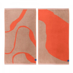 Oranž/helepruun r&auml;tikomplekt 2 tk orgaanilisest puuvillast 50x90 cm Nova Arte - Mette Ditmer Denmark