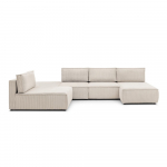 Kreem velvetist nurgadiivan, muutuv Nihad modular - Bobochic Paris