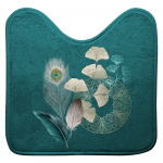 T&uuml;rkiissinine WC vannitoamatt 45x45 cm Ginkoblue - douceur d'int&eacute;rieur