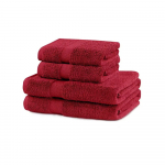 Punased puuvillased froteer&auml;tikud ja k&auml;ter&auml;tikud 4tk komplektis Marina - DecoKing