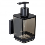 Must isekinnituv plastikust seebidosaator 340 ml Quadro - Wenko