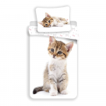 Valge puuvillane laste voodipesu 140x200 cm Kitten - Jerry Fabrics