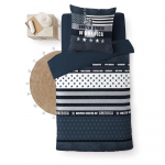 Tumesinine puuvillane voodipesu &uuml;hekohalisele voodile 140x200 cm States - douceur d'int&eacute;rieur