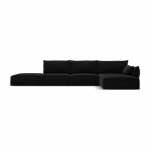 Must sametist nurgadiivan (parem nurk) Vanda - Mazzini Sofas