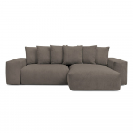 Taupe-pruuni v&auml;rvi velvetist diivanvoodi/nurgadiivan panipaigaga Voltaire - Bobochic Paris