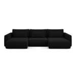 Must sametist lahtik&auml;iv/panipaigaga U-kujuline nurgadiivan Kapua &ndash; Makamii