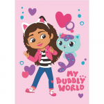 Roosa fliisist laste pleed 100x150 cm Gabby's Dollhouse "Bubbly World" &ndash; Jerry Fabrics