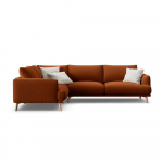 Terrakottapunane sametist nurgadiivan (vasak nurk/L-kujuline) Naomi - Micadoni