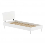 Valge p&ouml;&ouml;gipuidust &uuml;heinimesevoodi koos voodip&otilde;hjaga 90x200 cm Forrest - Vipack