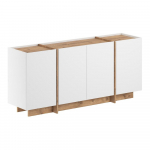 Valge kummut m&auml;nnipuidust dekooriga ja kaabliavaga 180x80x45 cm Dorma - Kalune Design