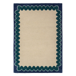 K&auml;sitsi kootud villane vaip naturaalses v&auml;rvitoonis/rohekassinises v&auml;rvitoonis 160x230 cm Wiggle Wool - Flair Rugs