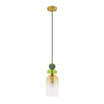 Kuldse v&auml;rvi klaasist ripplamp, l&auml;bim&otilde;&otilde;duga 11 cm Murano - Nova Luce