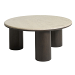 &Uuml;mmargune kohvilaud marmorist pealispinnaga tumedas naturaalses v&auml;rvitoonis, &oslash; 90 cm Piazze - Unique Furniture